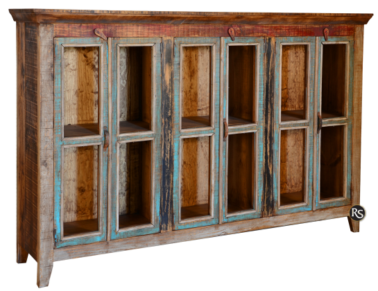 72" CURIO CABINET 6 DOORS 
